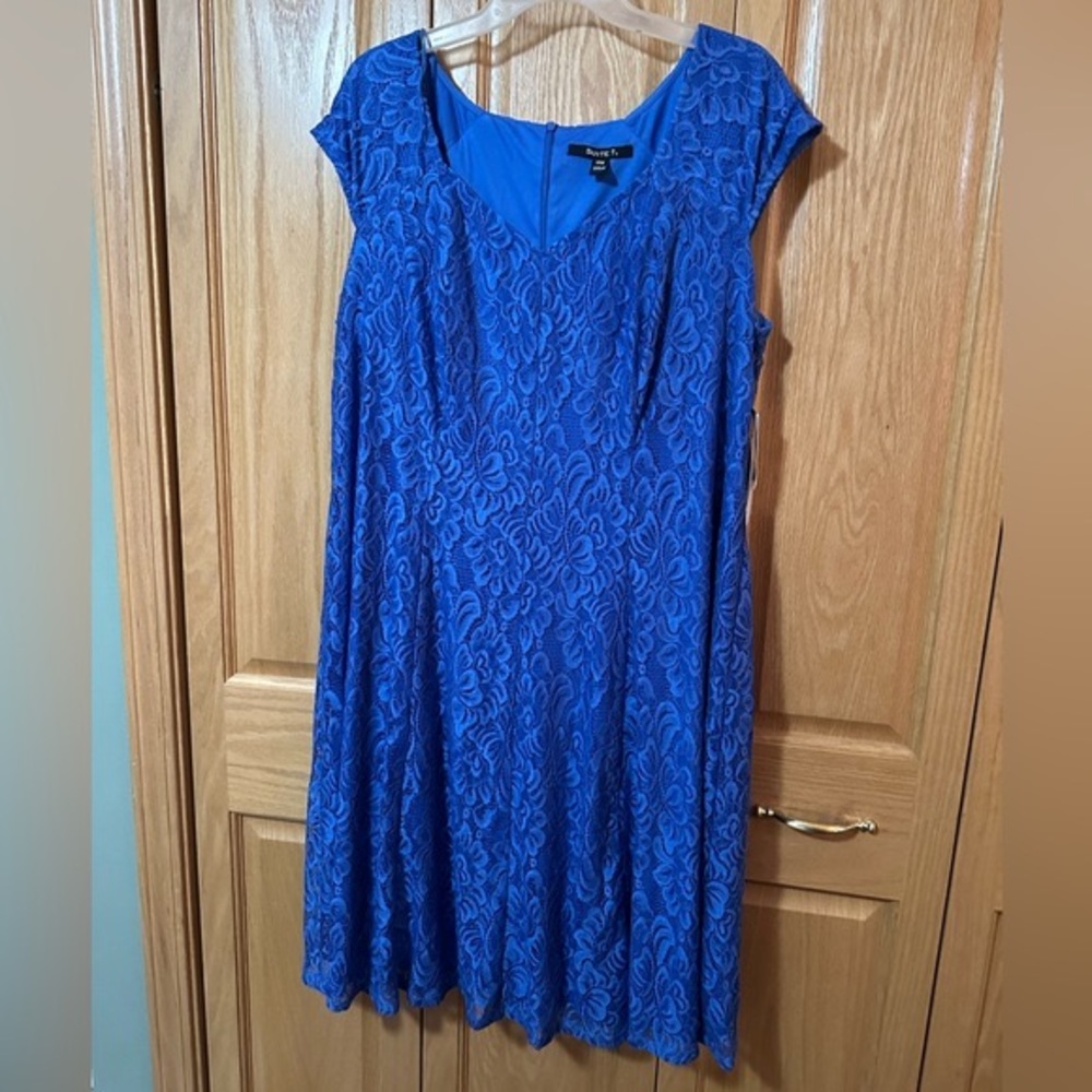 Suite7 dress lace cobalt blue size 18w NTW